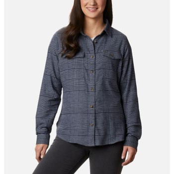 Columbia Overhemd Dames, Pine Street Stretch Flannel Grijs, 73GHPRUKW